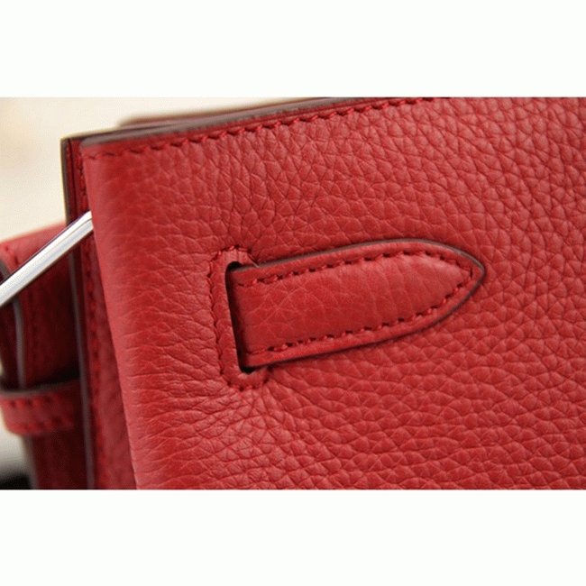 Red Leather Fake H**me5 So Kelly 22cm Bold Color Purse