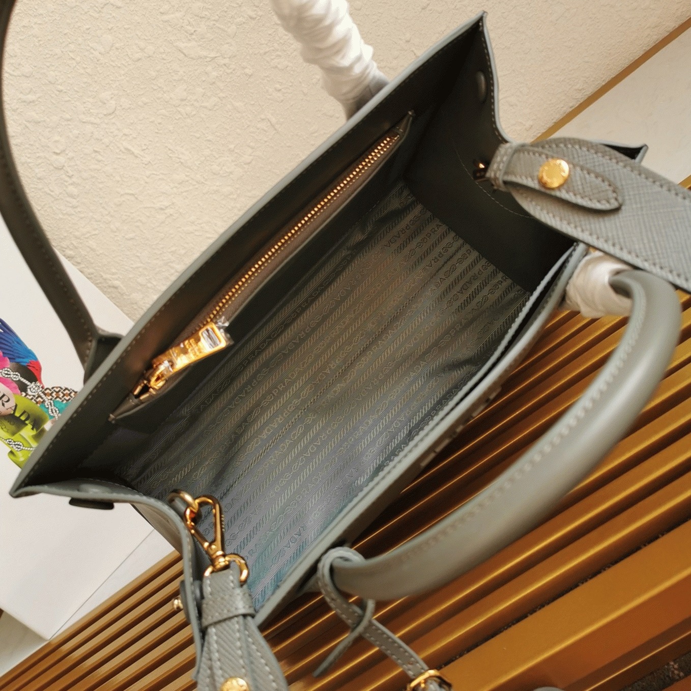 Grey Pra*a Monochrome Medium Bag Replica