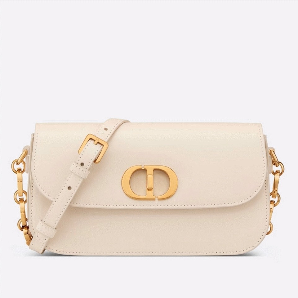 D10r 30 Montaigne Avenue Bag Replica in White Box Calfskin