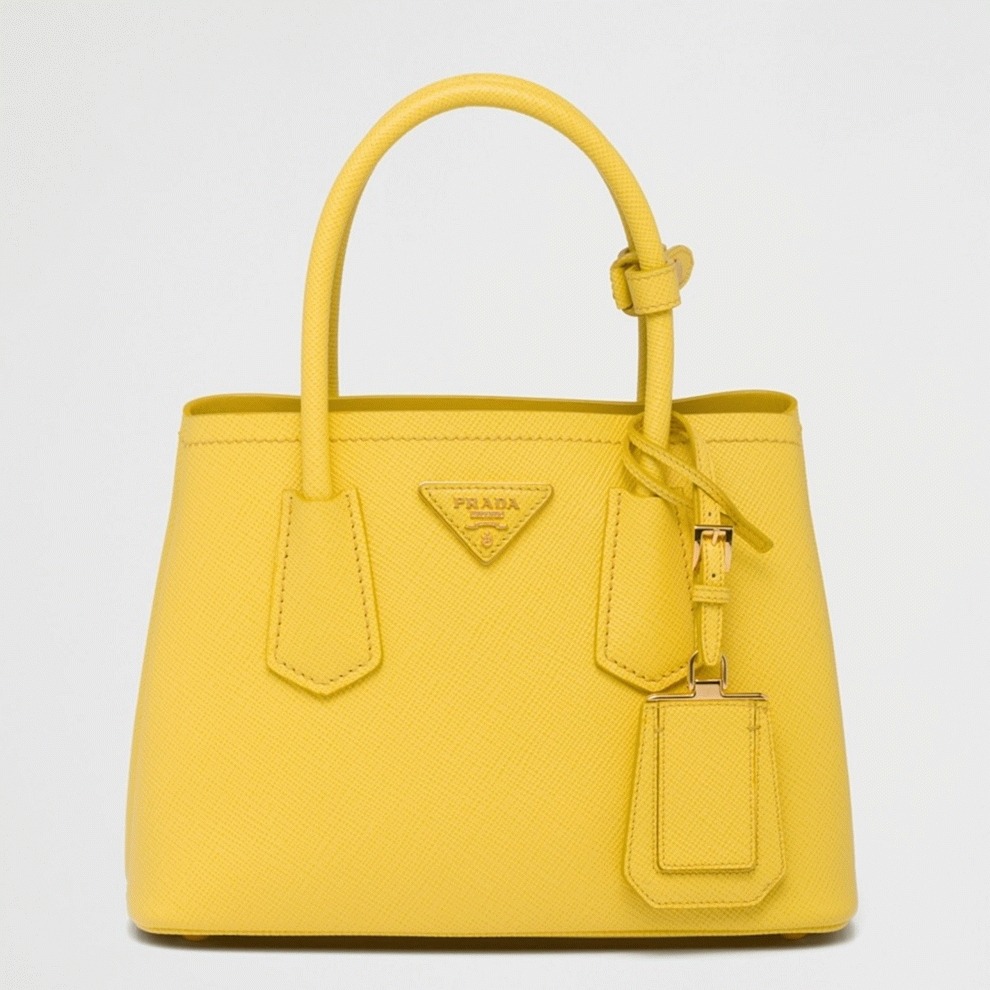 Yellow Pra*a Double Mini Bag Fake