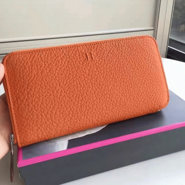 Orange 1:1 Replica H**me5 Wallet Azap Zipped