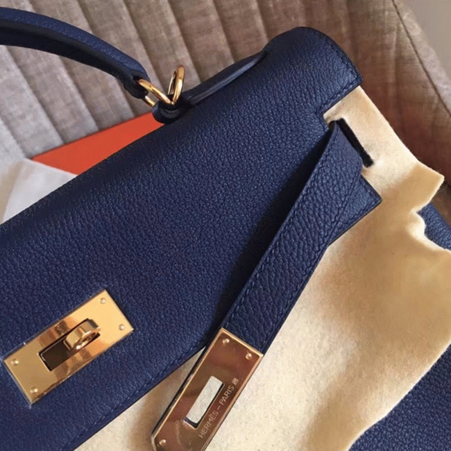 Sapphire Clemence Replica H**me5 Kelly Retourne 32cm Deluxe Handbag