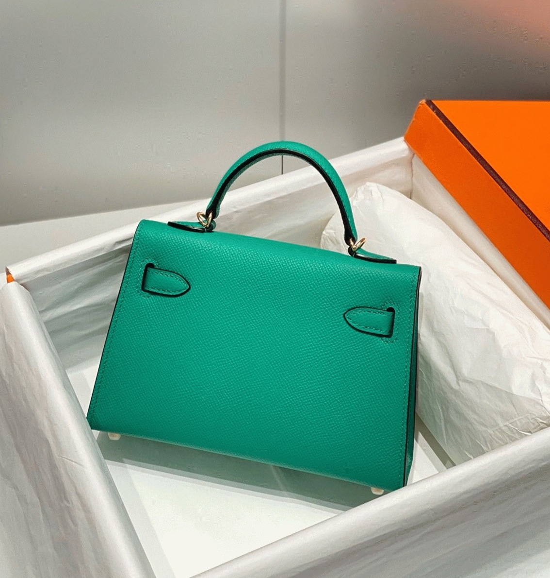 H**me5 Kelly Mini II Bag Fake in Vert Jade