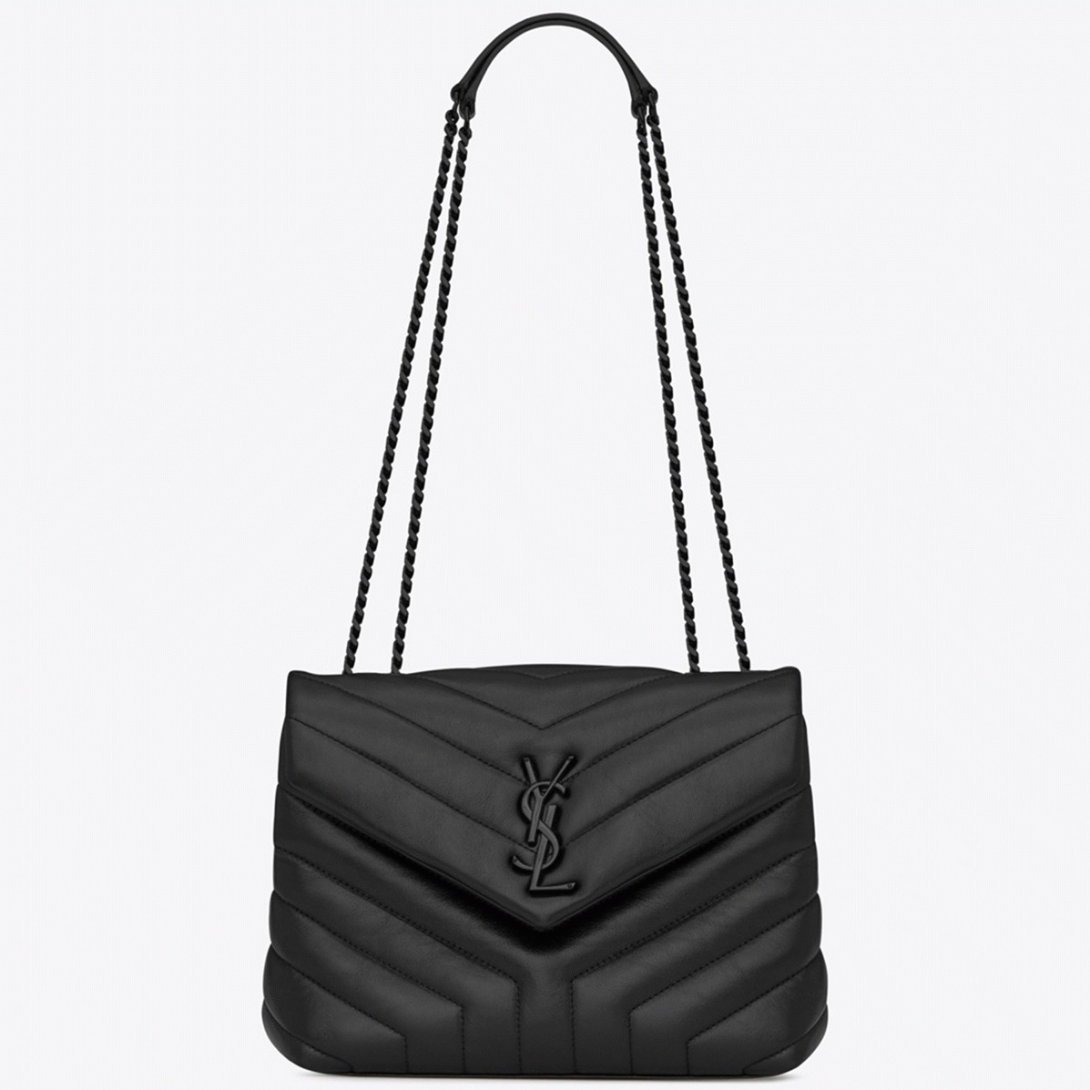 Fake Sa1nt Lau*nt LouLou Small Chain Bag All Black