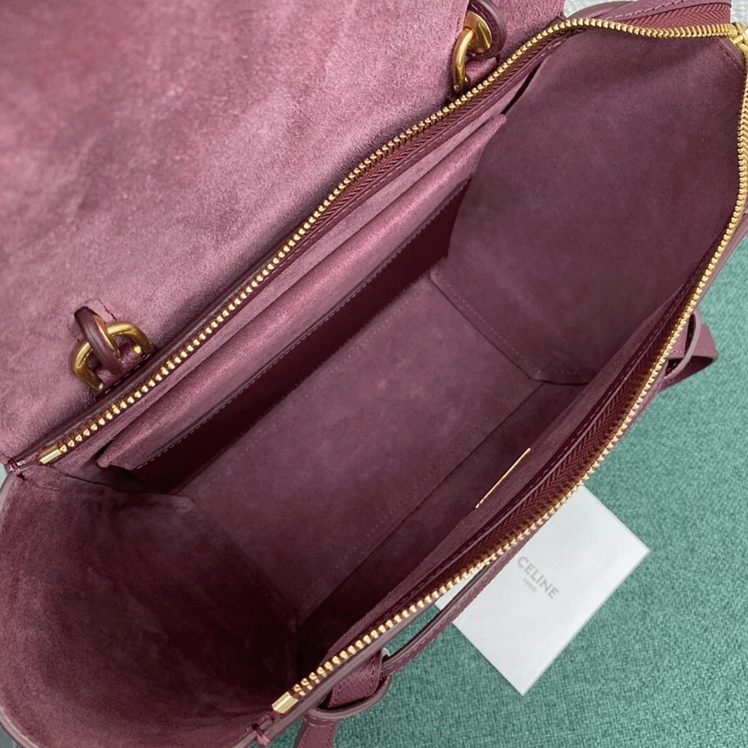 Ce1i*e Micro Belt Bag Knockoff in Bordeaux