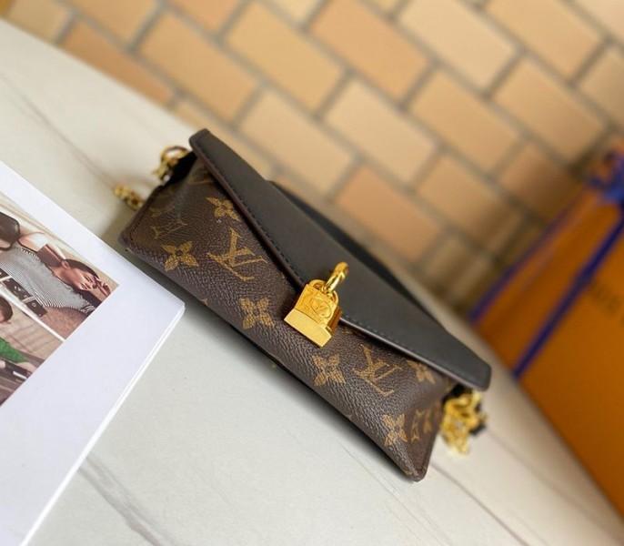 L0vis Vvtt0n Monogram Canvas Padlock On Strap Bag In Black
