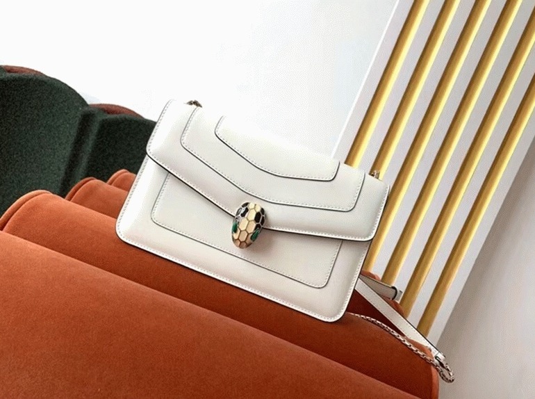 Replica Bv1g*ai Serpenti Forever Small Cross-body Bag White Calfskin