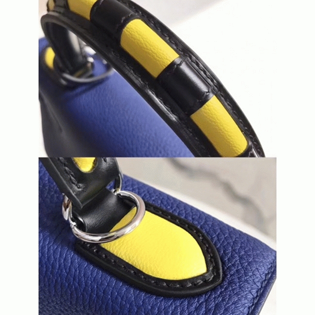 Blue with Zigzag Handle Replica H**me5 Kelly 28cm Special Design