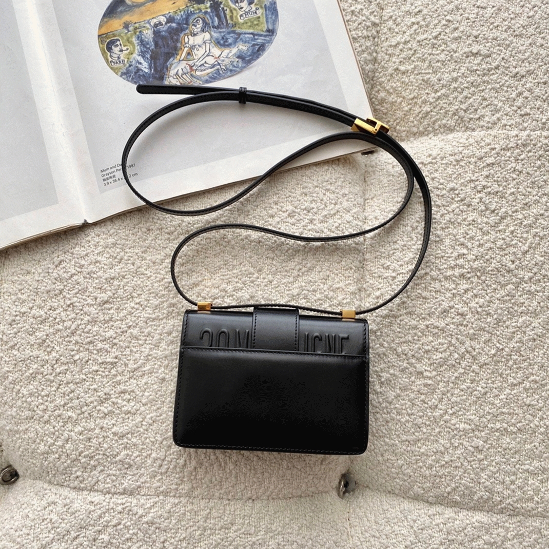 D10r 30 Montaigne Micro Bag Fake in Black Box Calfskin