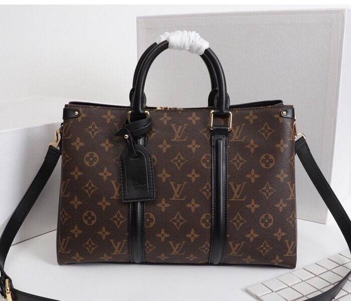 L0vis Vvtt0n Monogram Canvas Soufflot MM Bag In Black