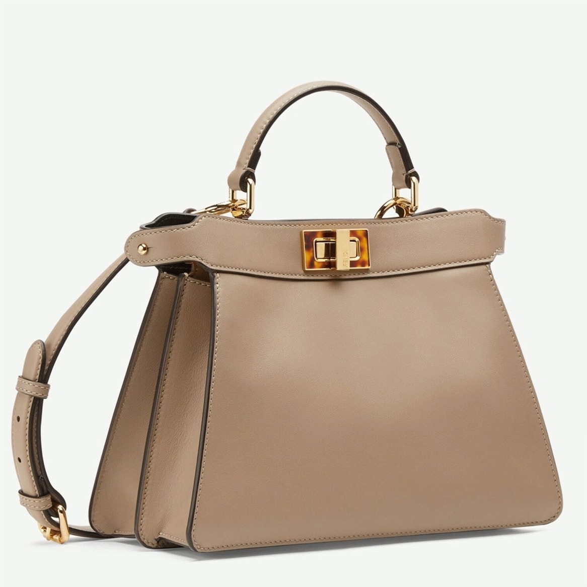 Top Quality Knockoff F**di Peekaboo ISeeU Small Bag In Grey Calfskin
