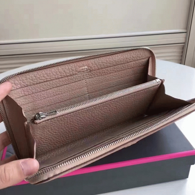 Grey Luxury Imitation H**me5 Wallet Azap Zipped