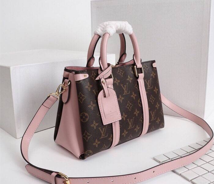 L0vis Vvtt0n Monogram Canvas Soufflot BB Bag In Peach