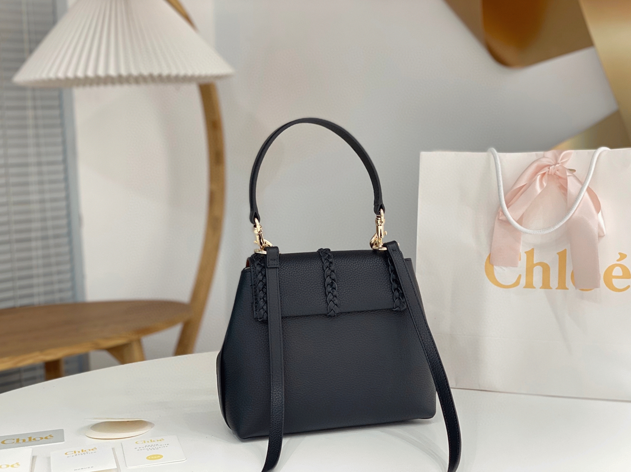 top quality replica Ch10e penelope small shoulder bag in black grained calfskin