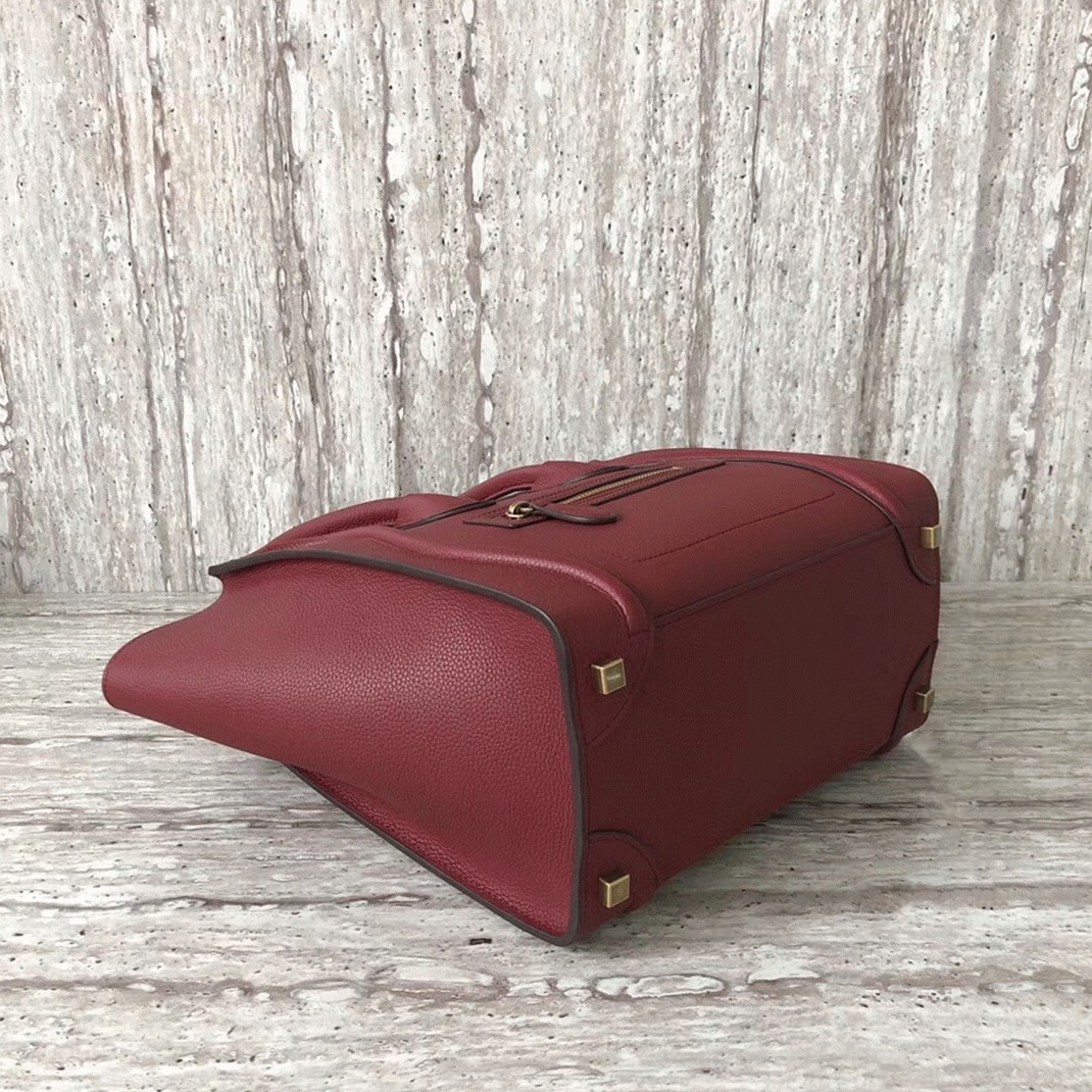 ce1i*e micro lU*gage tote bag knockoff in dark red