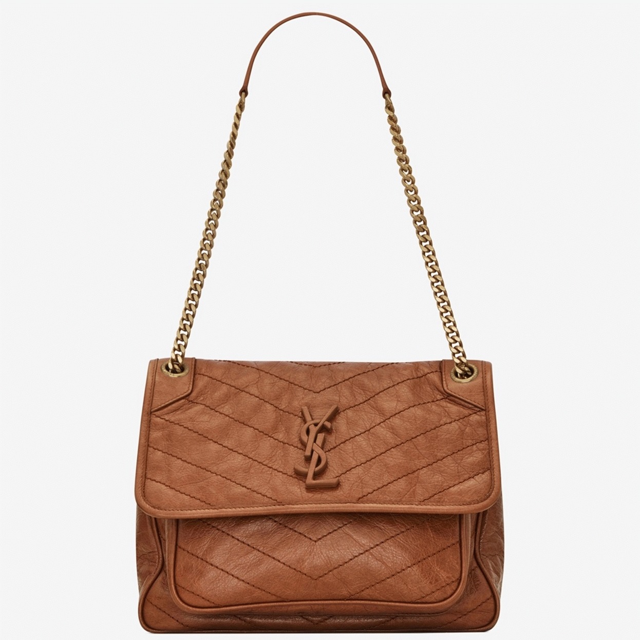Fake Sa1nt Lau*nt Niki Medium Chain Bag Brown
