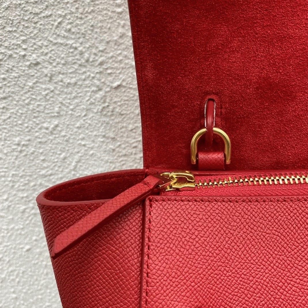 Ce1i*e Belt Nano Bag Knockoff in Red
