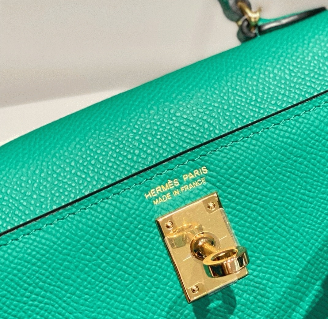 H**me5 Kelly Mini II Bag Fake in Vert Jade