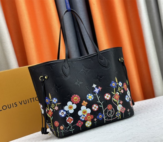 L0vis Vvtt0n X TM Monogram Empreinte Neverfull MM In Black With Style 1