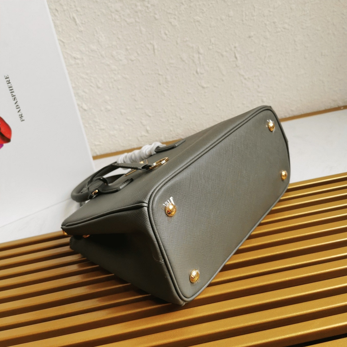 Grey Pra*a Galleria Medium Bag Replica