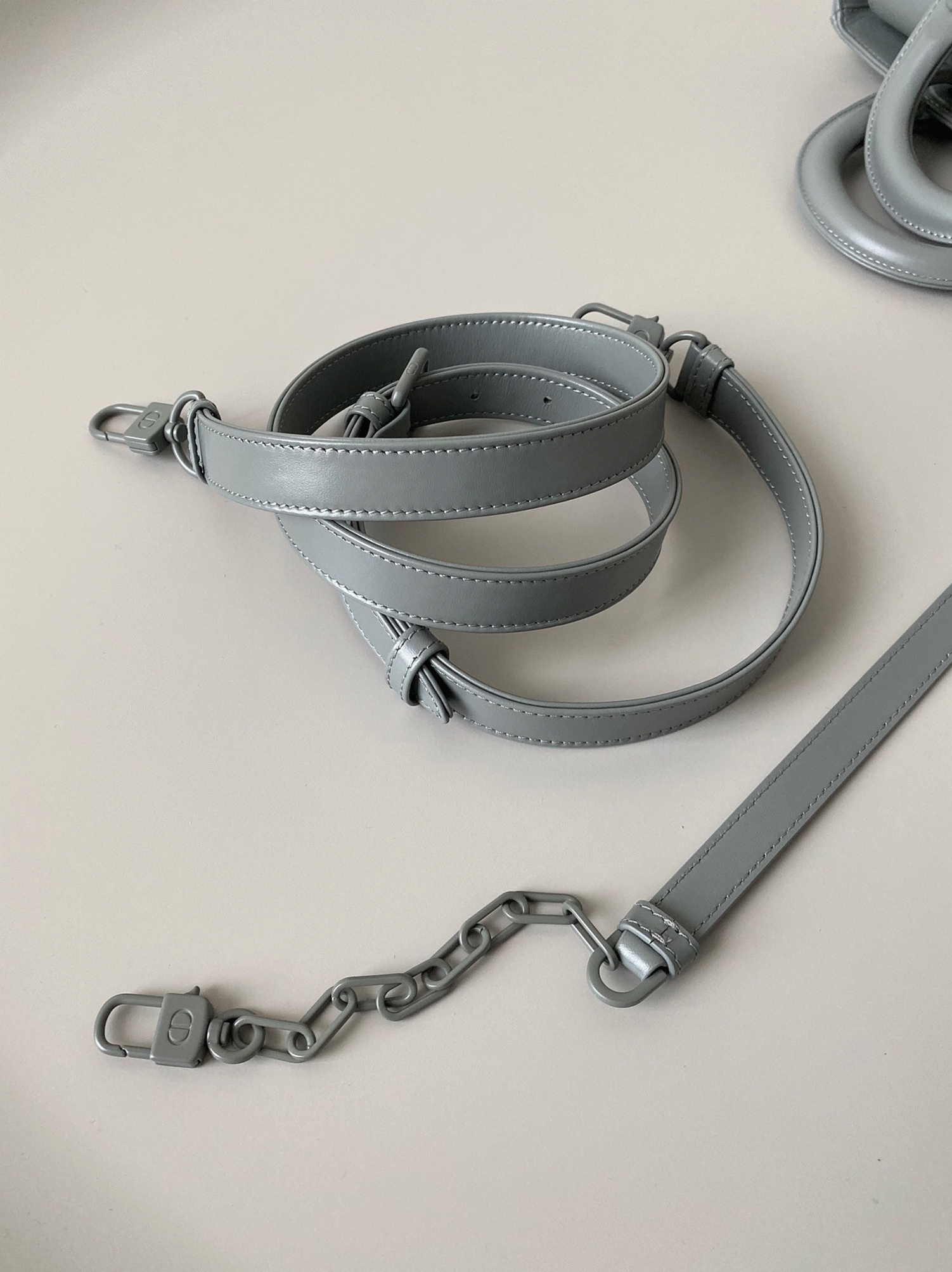 D10r Lady D-Joy Medium Bag Knockoff in Grey Calfskin with D1am0nd Motif