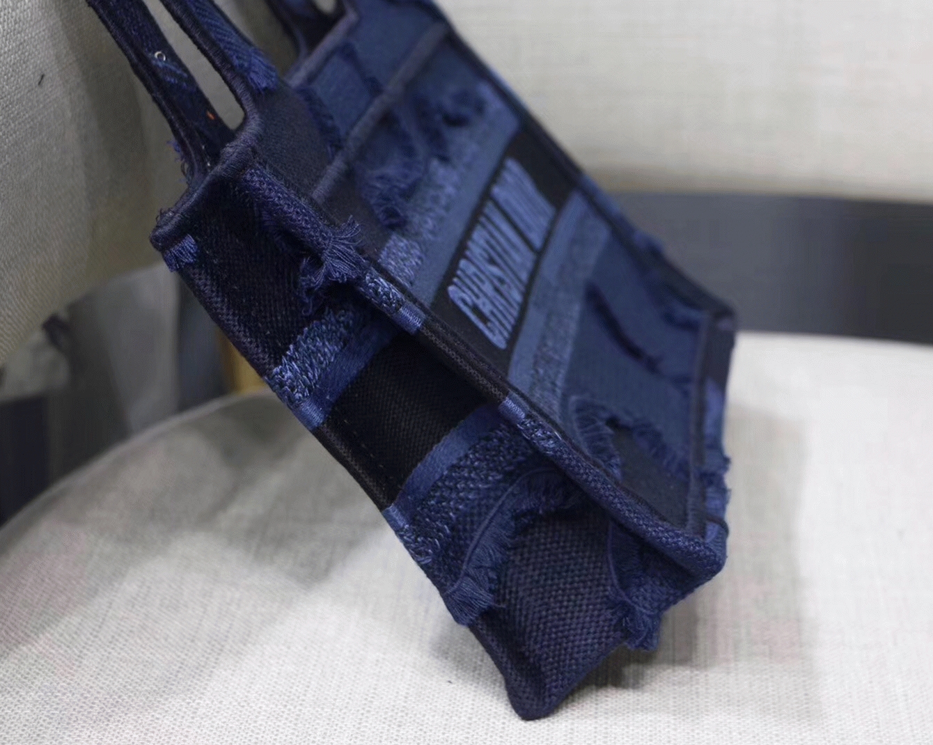 D10r Mini Book Tote Bag Replica in Blue Camouflage