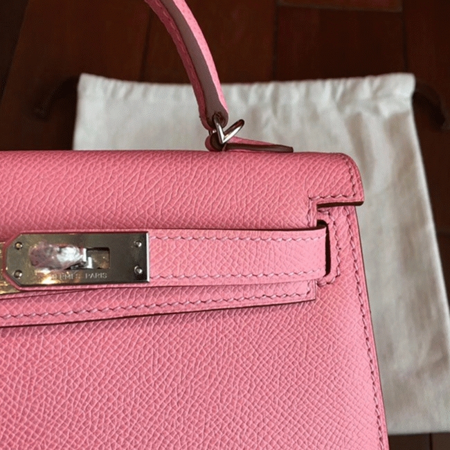 Rose Confetti Epsom Budget Knockoff H**me5 Kelly 20cm Purse