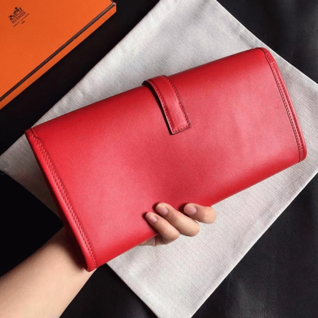 Top quality red replica H**me5 Jige Elan 29 clutch bag