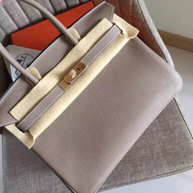Grey High Quality Fake H**me5 Birkin 30cm Purse