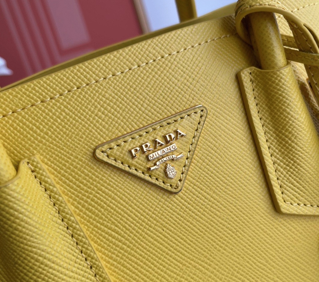 Yellow Pra*a Double Mini Bag Fake