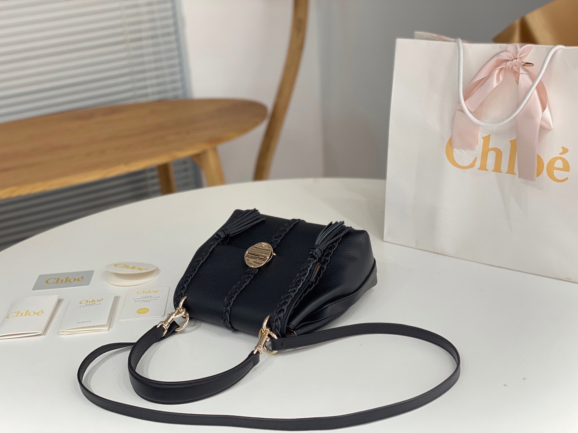 top quality replica Ch10e penelope small shoulder bag in black grained calfskin