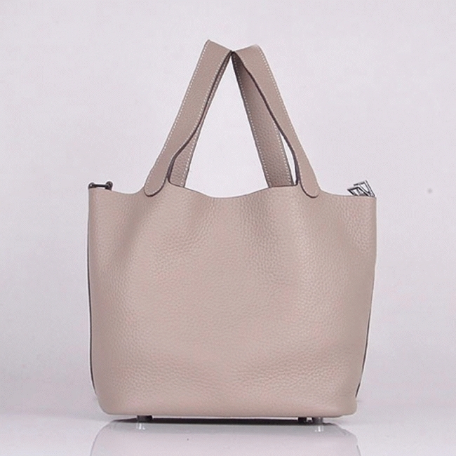 Grey knockoff H**me5 Picotin Lock handbag