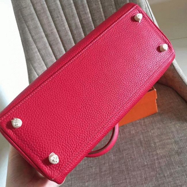 Red Clemence Fake H**me5 Kelly Retourne 32cm Vibrant Purse