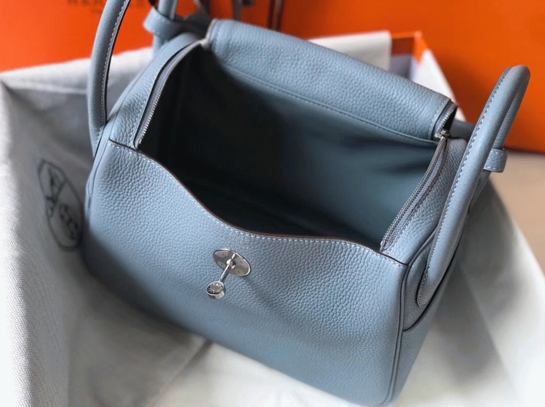 Replica H**me5 Lindy 30cm bag in blue lin color