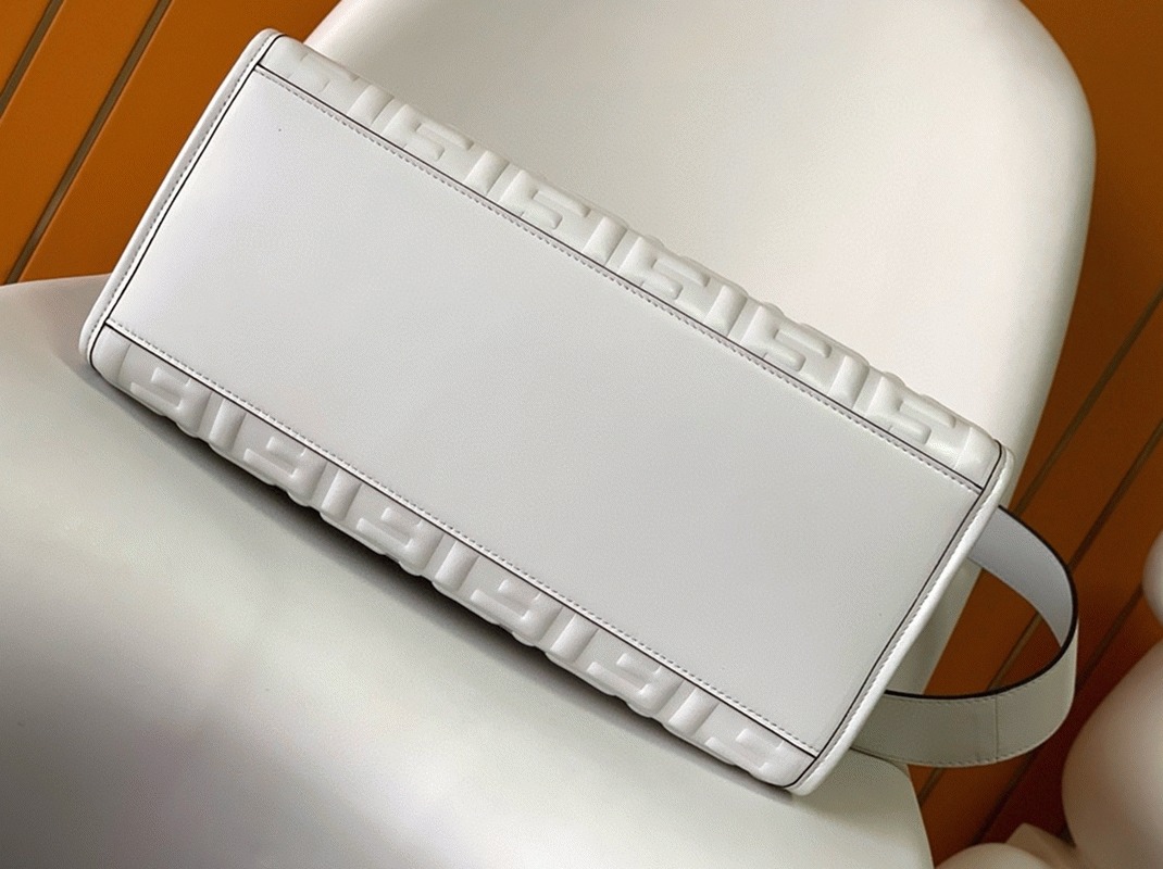 Top Quality Fake F**di Sunshine Medium Tote Bag In White FF Calfskin