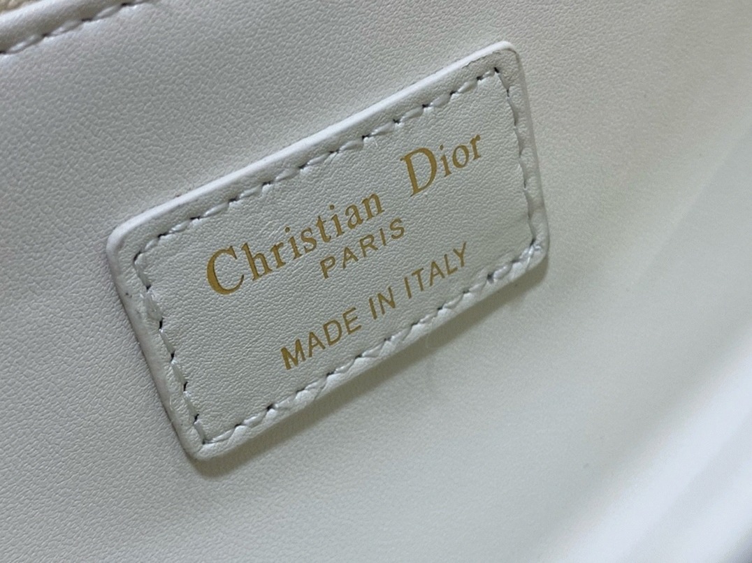 D10r Miss D10r Top Handle Bag Replica in White Cannage Lambskin