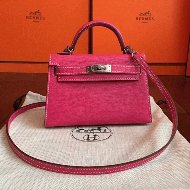 Rose Red Epsom Copy Faux H**me5 Kelly 20cm Handbag