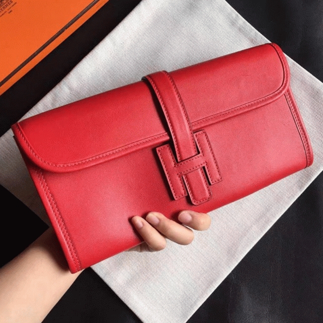 Top quality red replica H**me5 Jige Elan 29 clutch bag