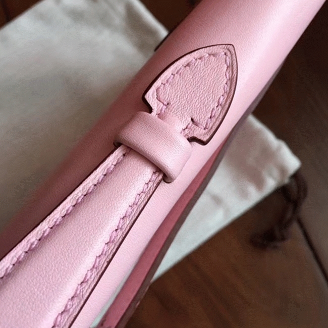 Rose Dragee Swift Knockoff H**me5 Kelly Cut Clutch Soft Pastel Bag