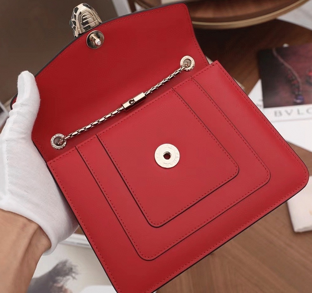 Red Leather Bv1g*ai Serpenti Forever Imitation Small Crossbody Bag