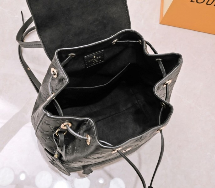 L0vis Vvtt0n Monogram Empreinte Leather Montsouris PM Backpack In Black