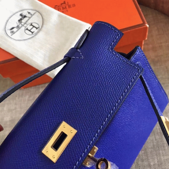 Electric Blue Epsom Replica H**me5 Kelly Pochette Bright Purse