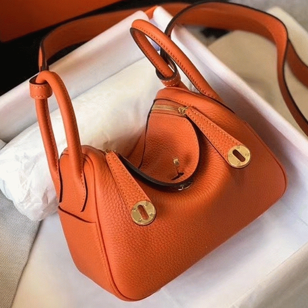 Replica H**me5 Lindy Mini handbag in orange color