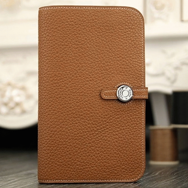 Brown best replica H**me5 Dogon combine wallet