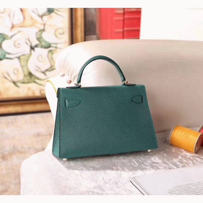 Malachite Chevre Replica Luxury H**me5 Kelly 20cm Bag
