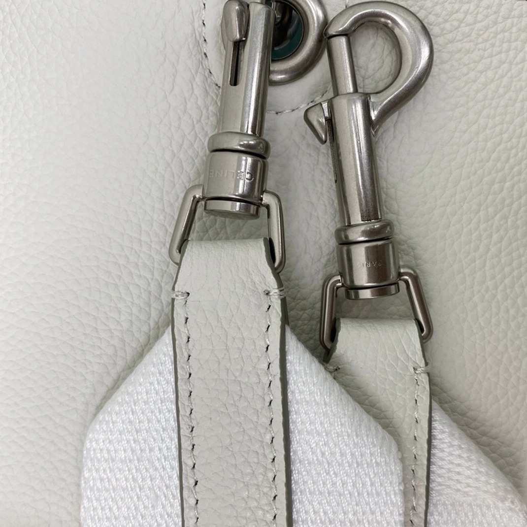 Top Quality Fake Ce1i*e Sangle Small Bucket Bag In White Calfskin