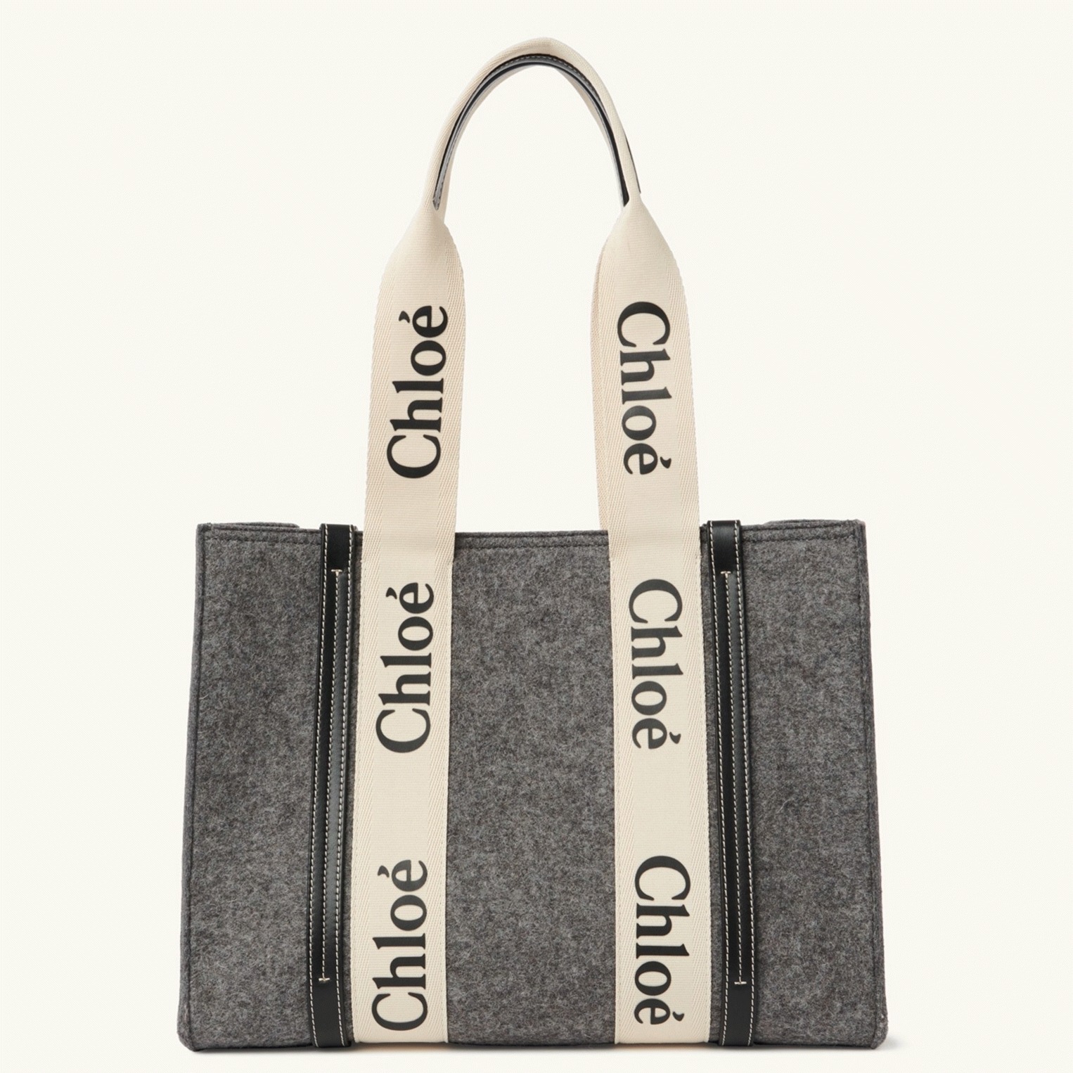 top quality knockoff Ch10e large woody tote bag in grey felt