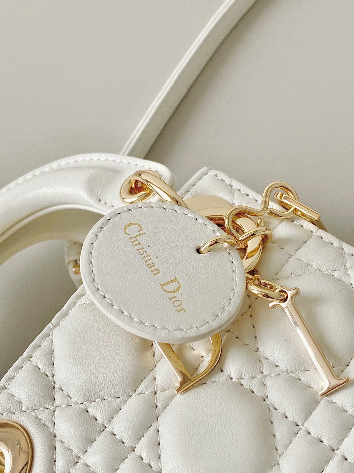 D10r Lady D10r Micro Bag Knockoff in White Cannage Lambskin