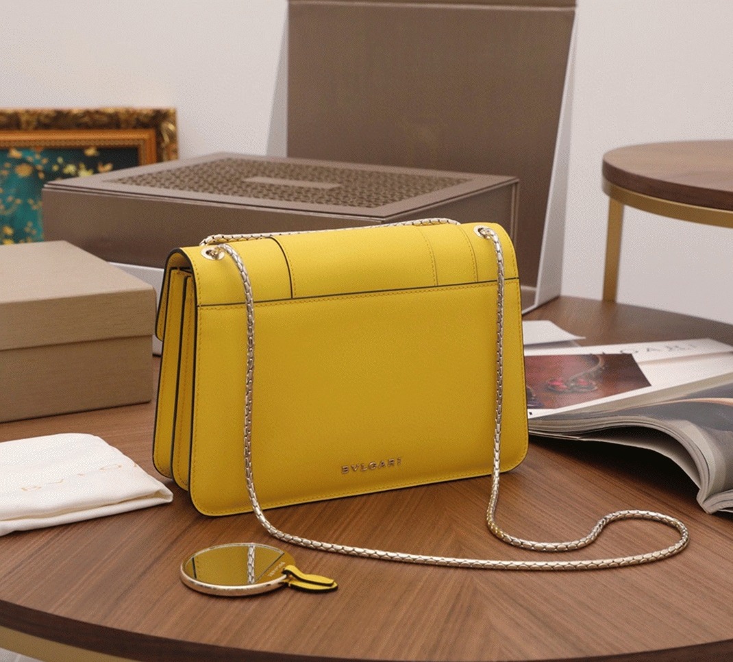 Replica Bv1g*ai Serpenti Forever Medium Shoulder Bag Yellow Calfskin