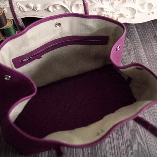 Purple Fake H**me5 Garden Party 30cm Fashion Tote